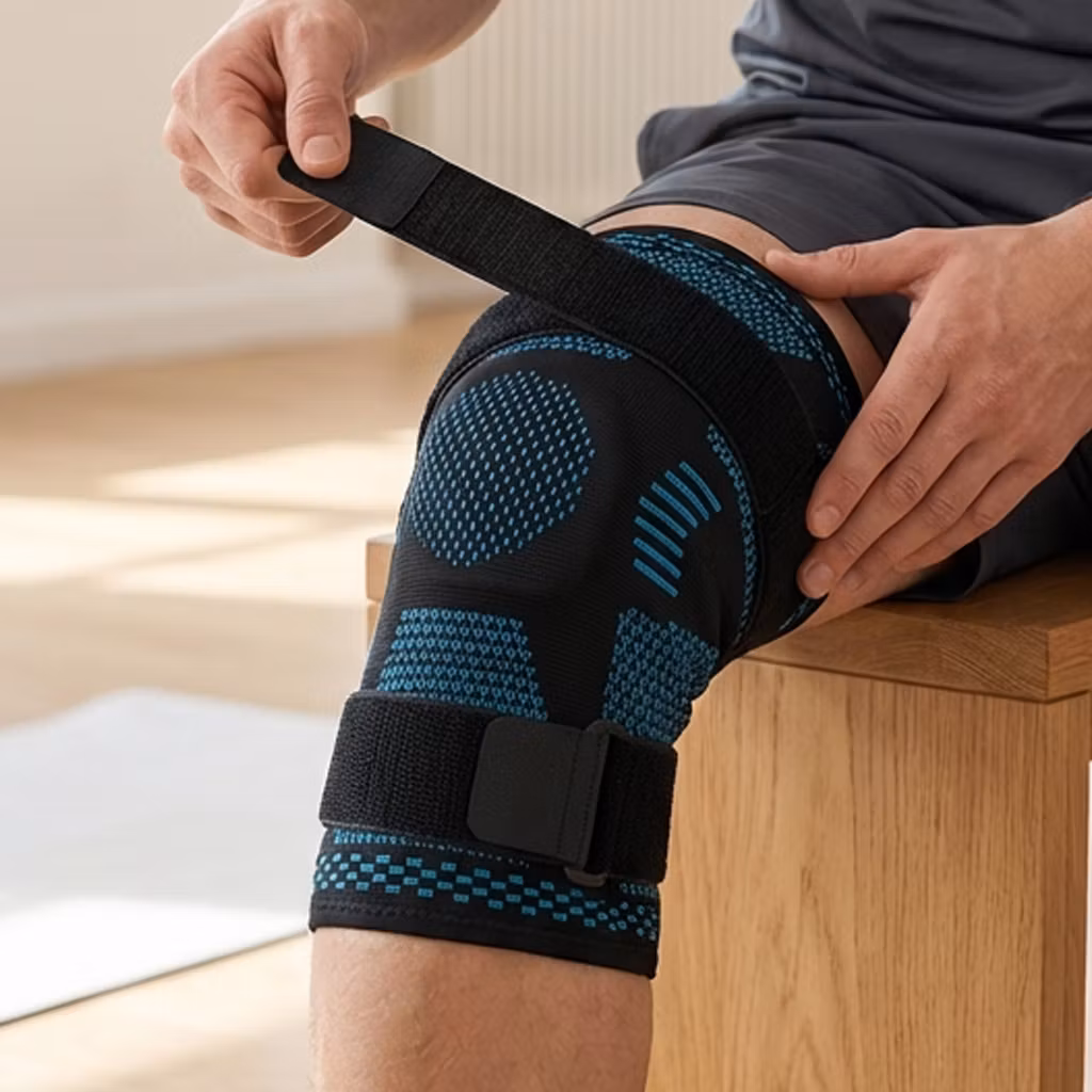 Verstelbare kniebrace met steunveren