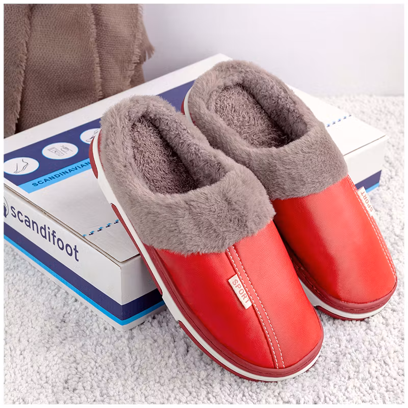 Leren pantoffels (rood)