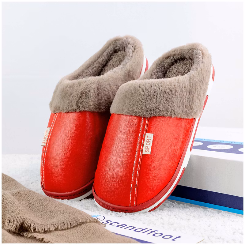 Leren pantoffels (rood)