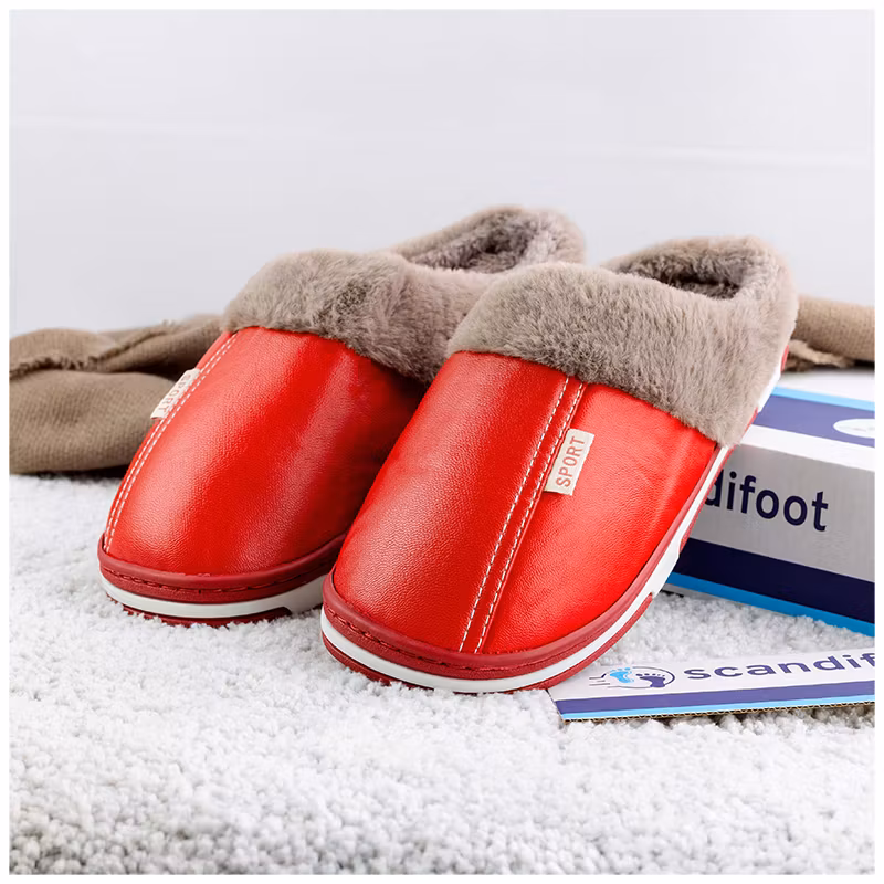 Leren pantoffels (rood)