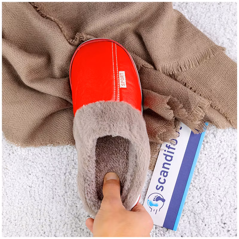 Leren pantoffels (rood)