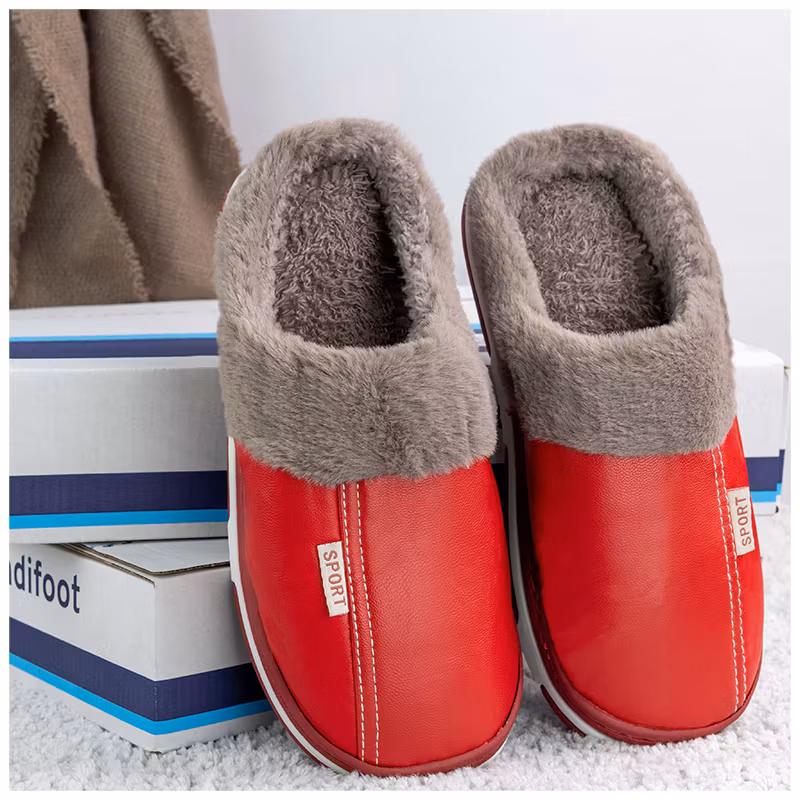 Leren pantoffels (rood)