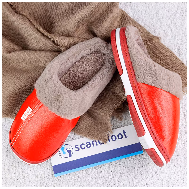 Leren pantoffels (rood)