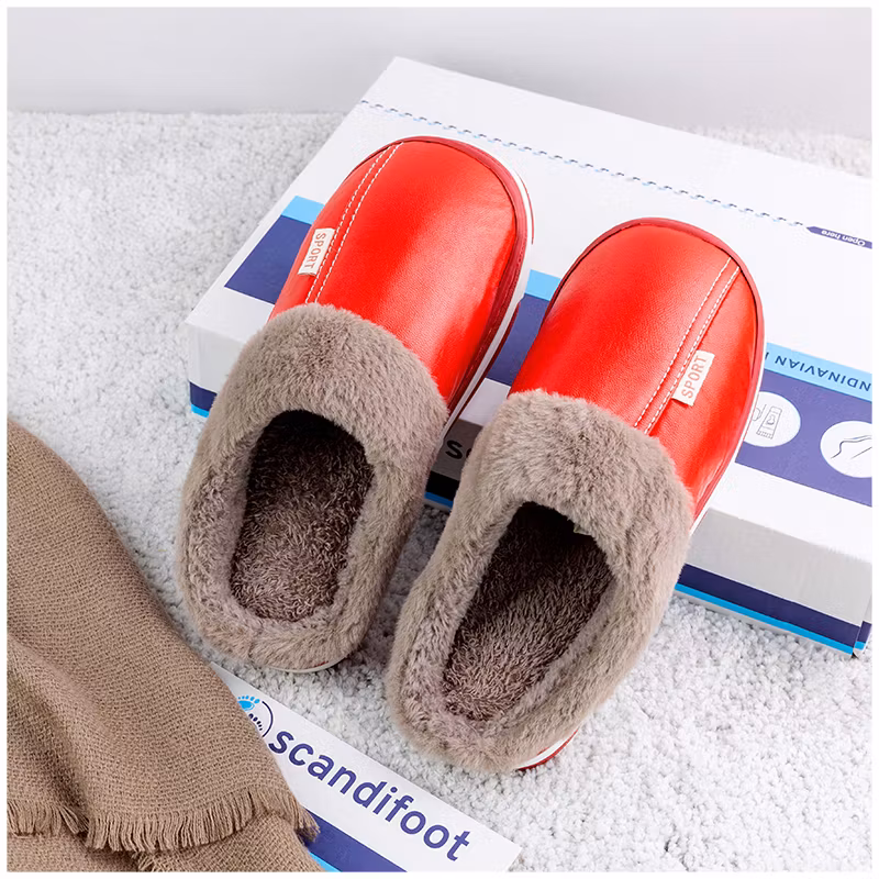 Leren pantoffels (rood)