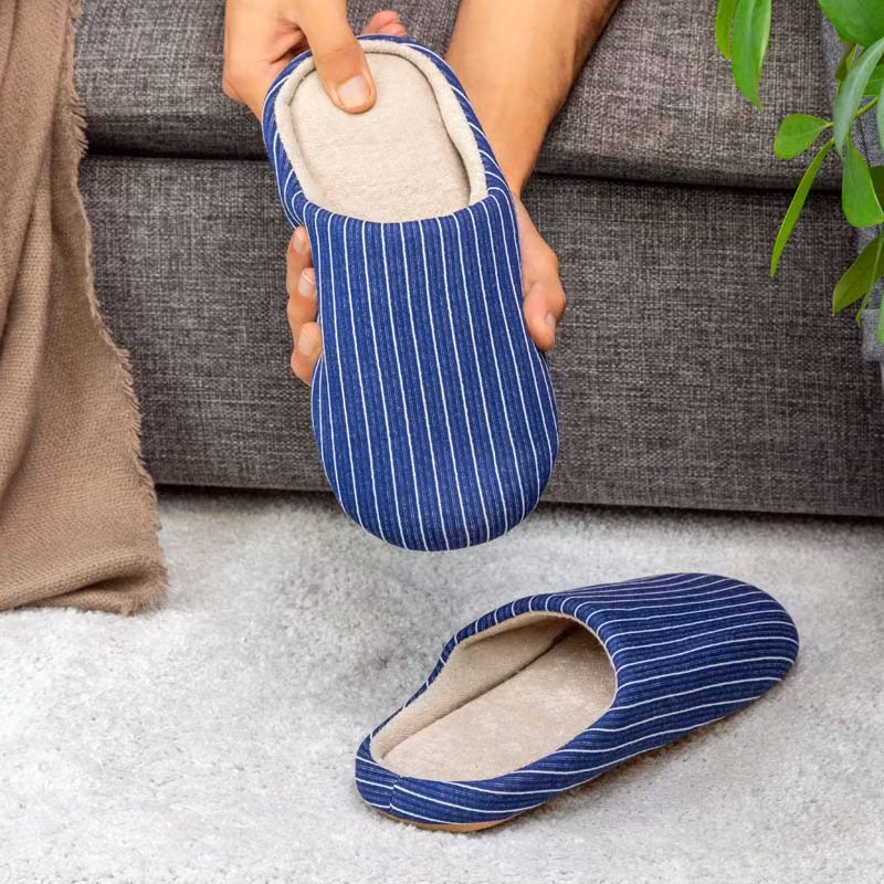 Gestreepte pantoffels (blauw)