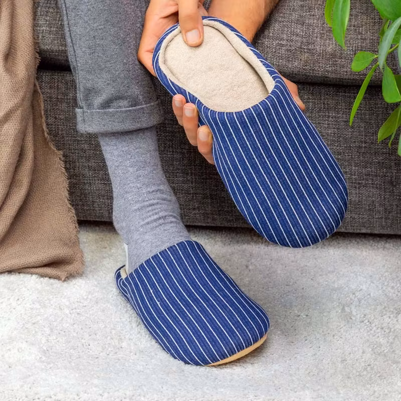 Gestreepte pantoffels (blauw)