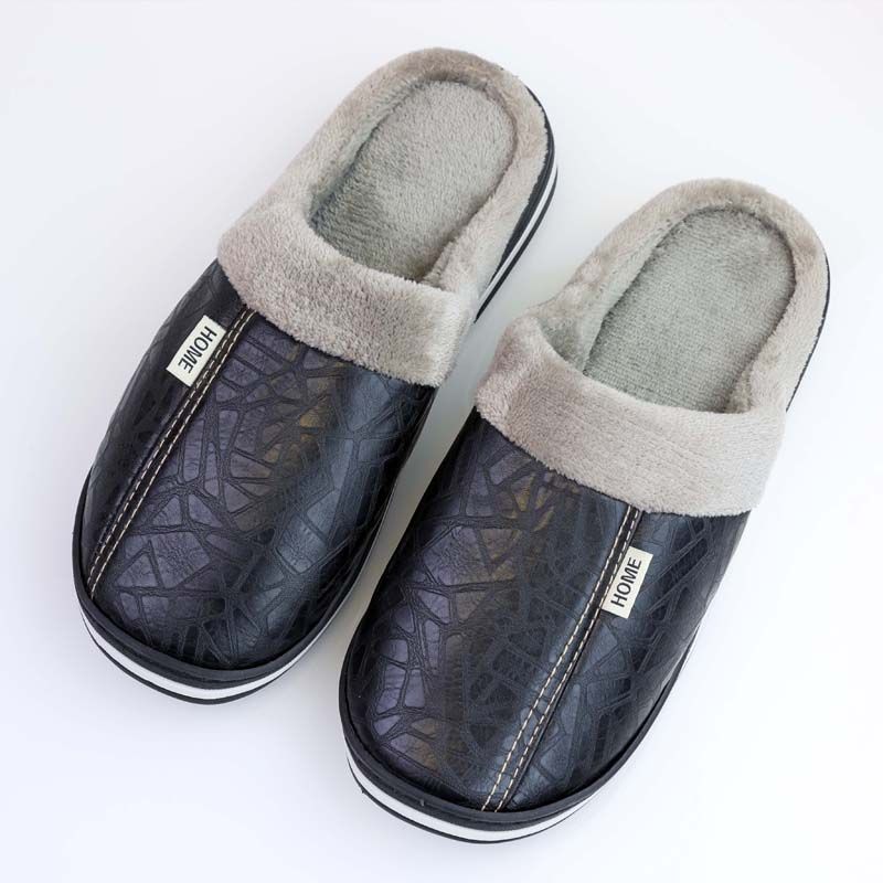 Leren pantoffels (zwart)
