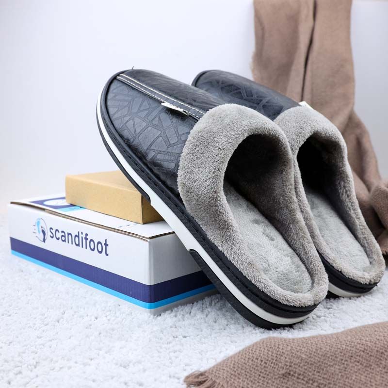 Leren pantoffels (zwart)