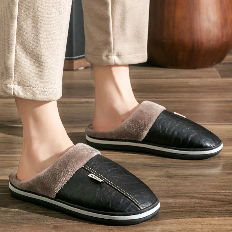 Leren pantoffels (zwart)