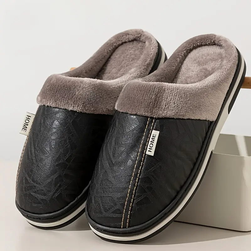 Leren pantoffels (zwart)