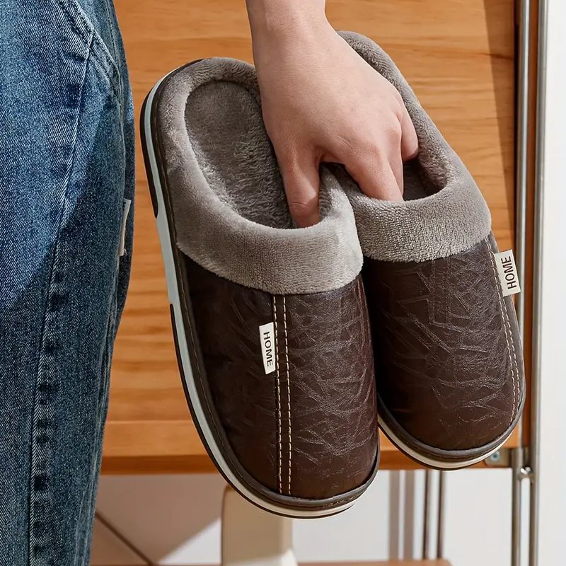 Leren pantoffels (zwart)