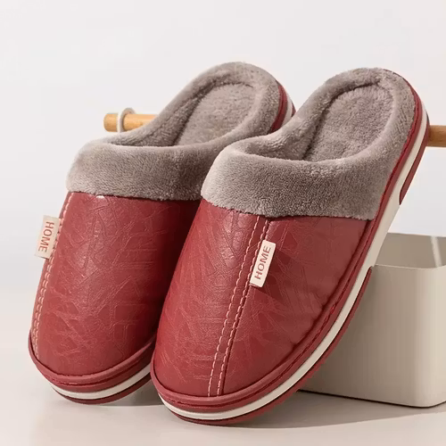 Leren pantoffels (rood)