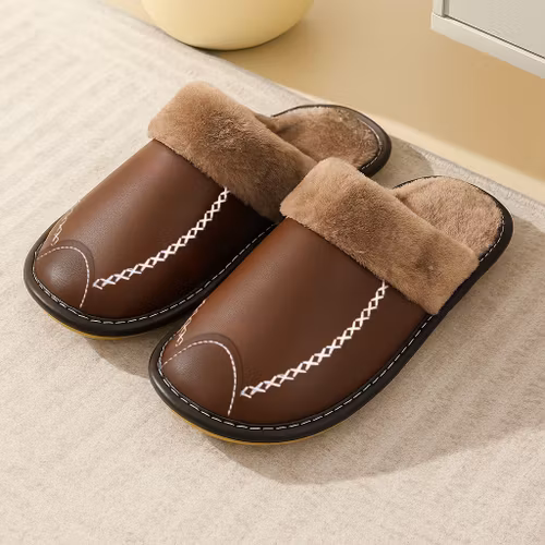 Warme pantoffels (bruin)