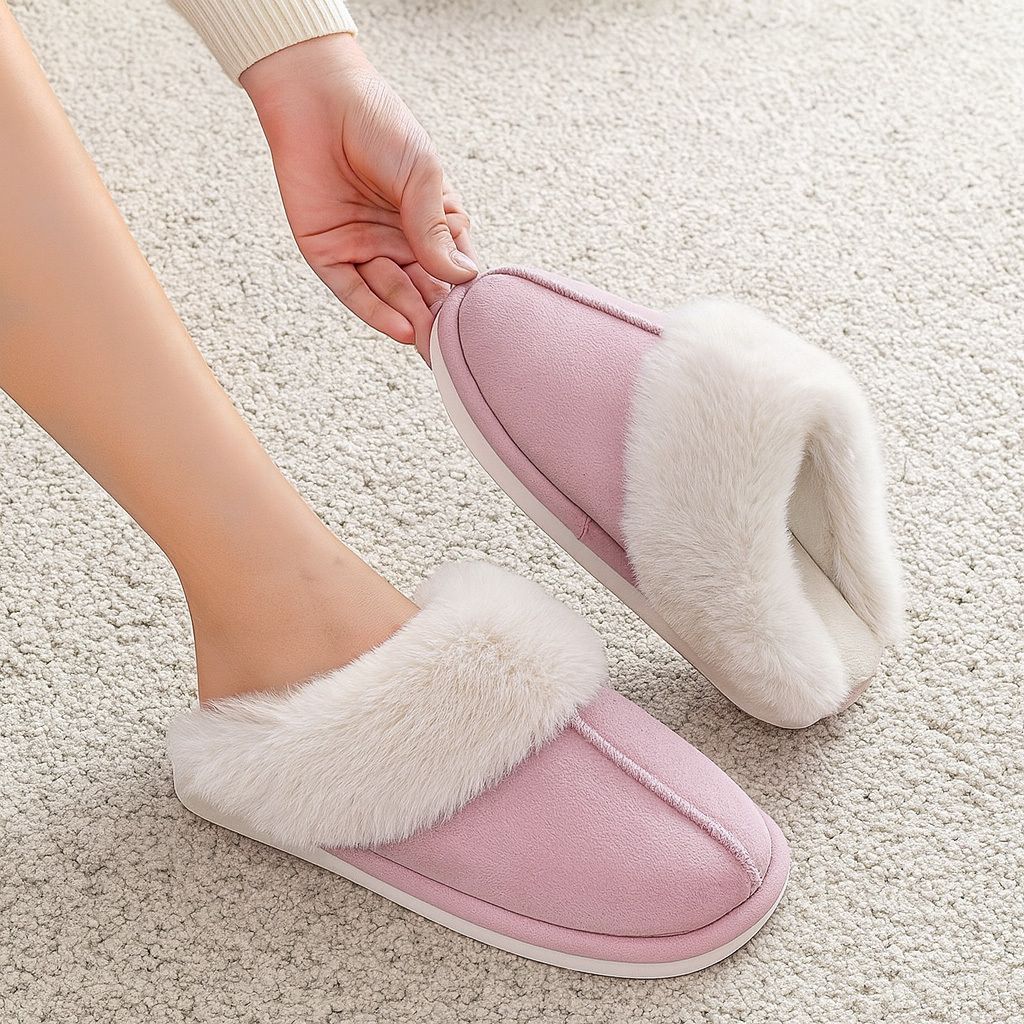 Gevoerde pantoffels (roze)