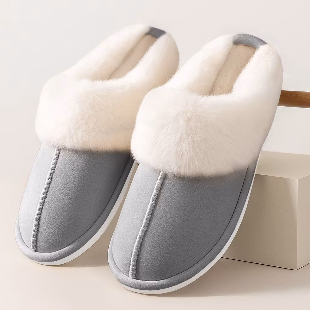 Gevoerde pantoffels (grijs)