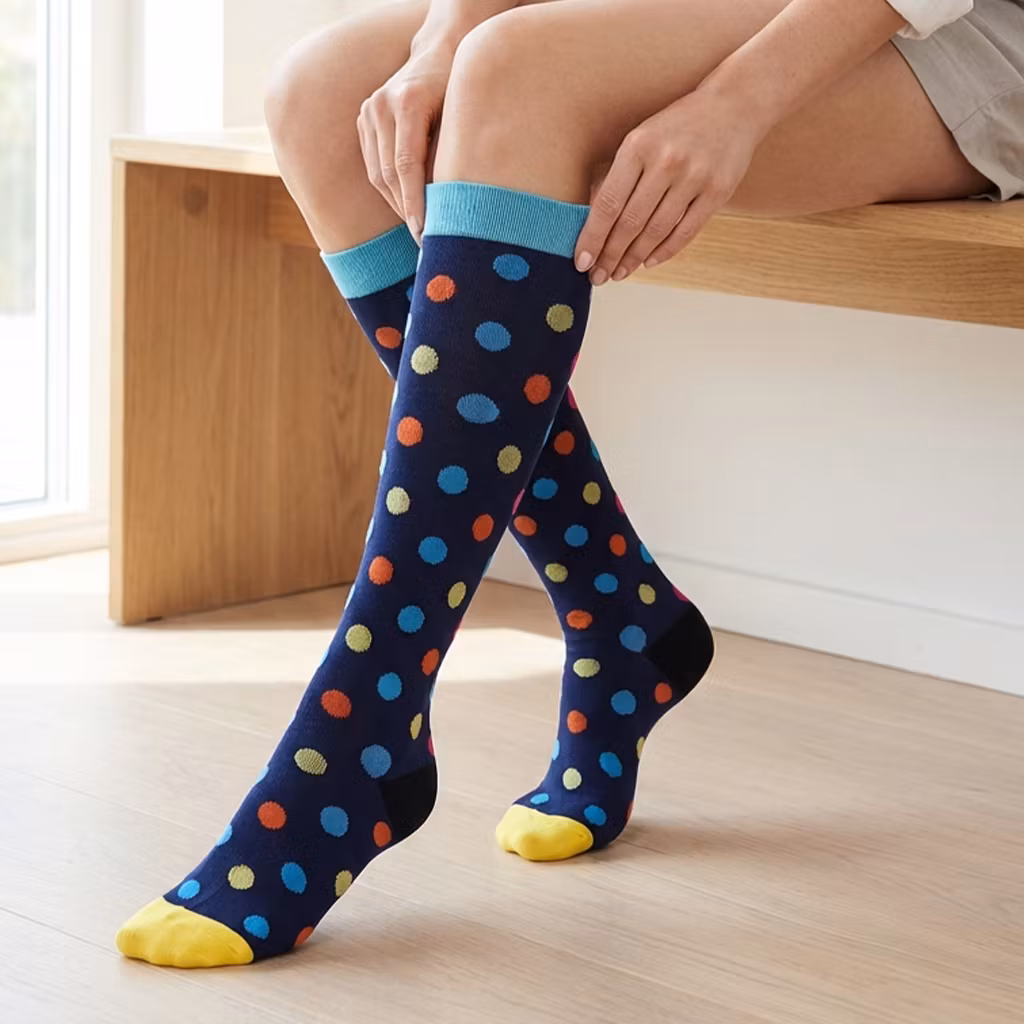 Gestippelde steunkousen