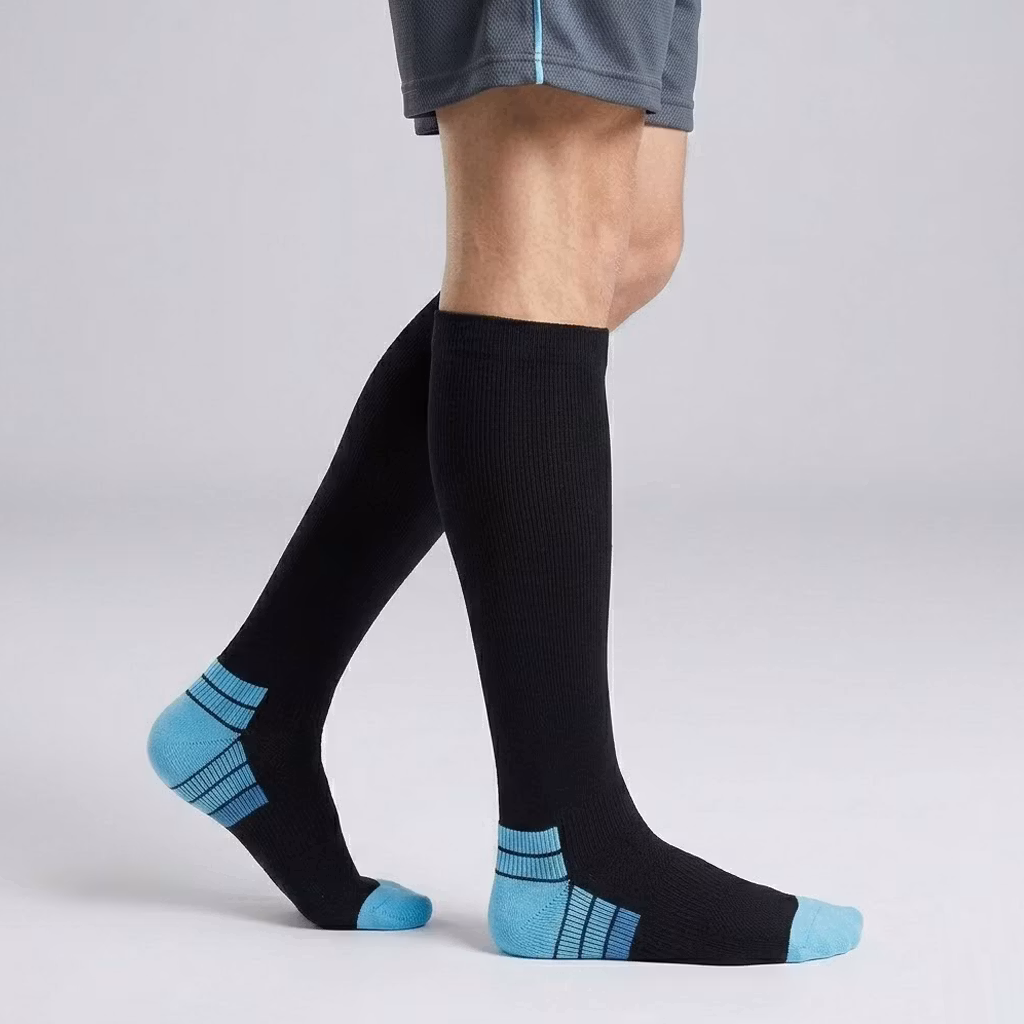 Steunkousen actief blauw