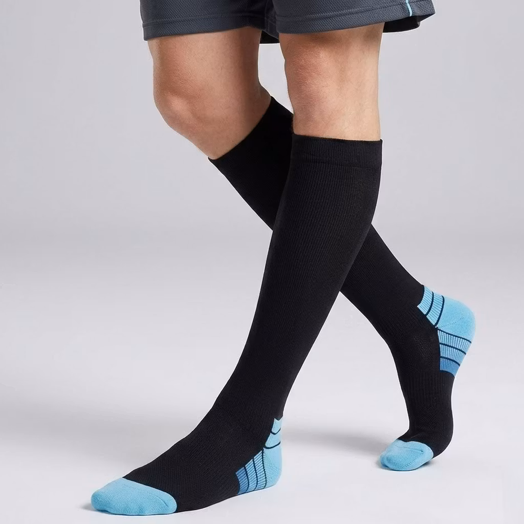 Steunkousen actief blauw