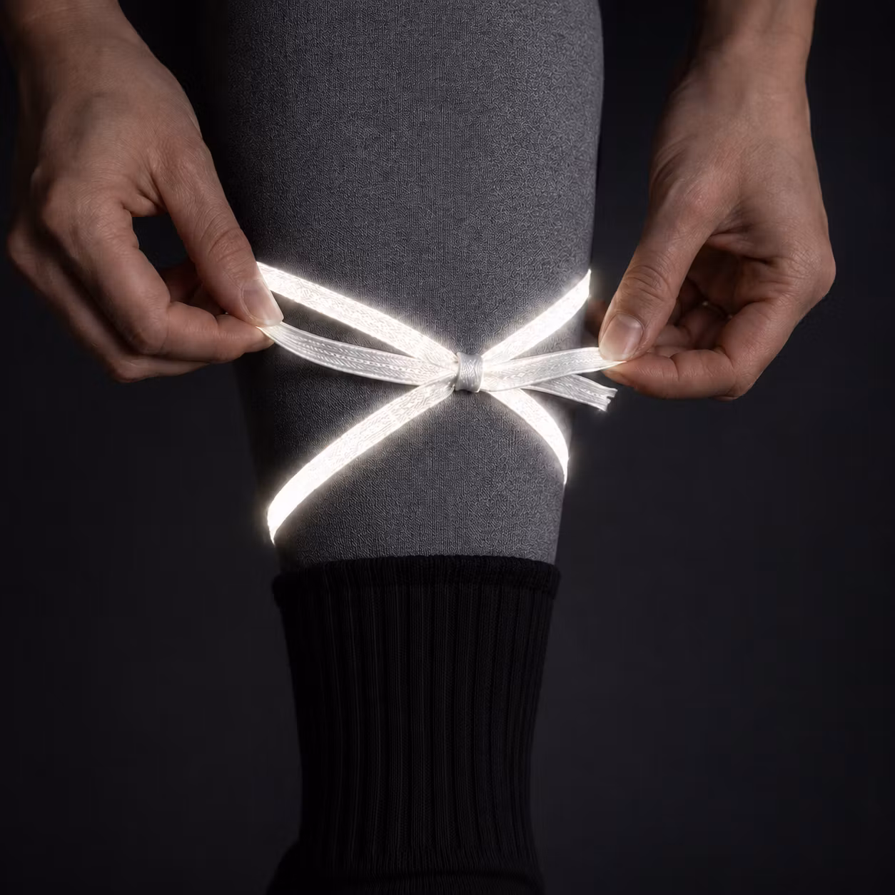 Sokken reflecterend koord (ZWART)