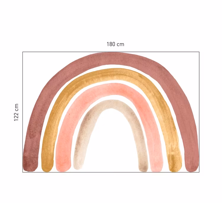 Babylove, Dusty pink rainbow, regnbue wallsticker