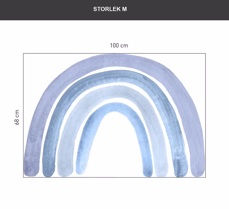 Babylove, blue rainbow, regnbue wallsticker