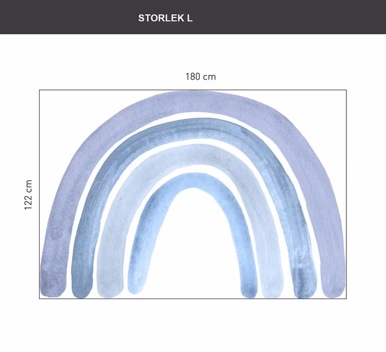 Babylove, blue rainbow, regnbue wallsticker