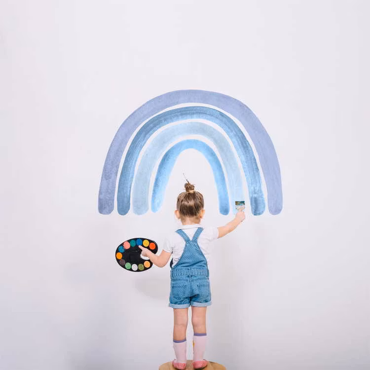 Babylove, blue rainbow, regnbue wallsticker