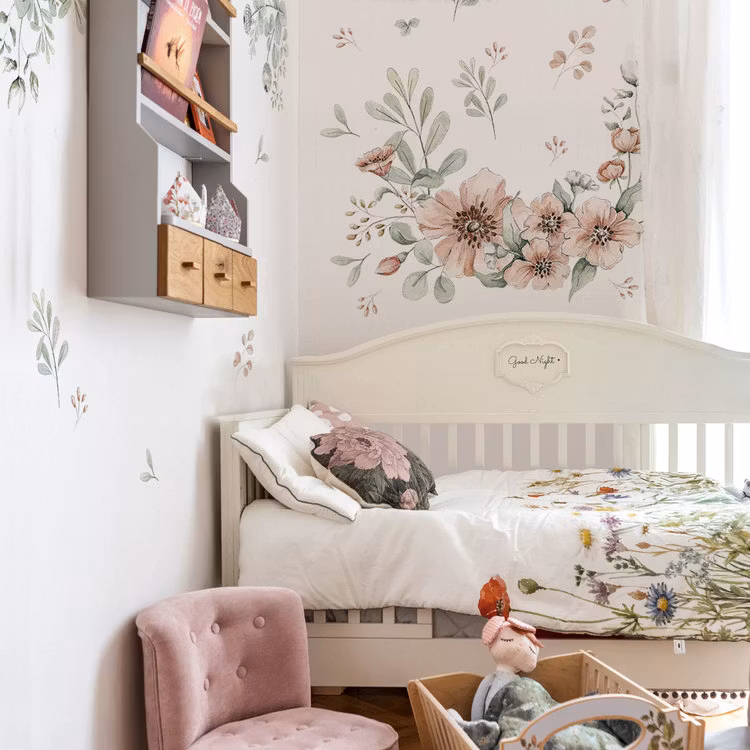 Dekornik, wallstickers, meadow flowers pastel