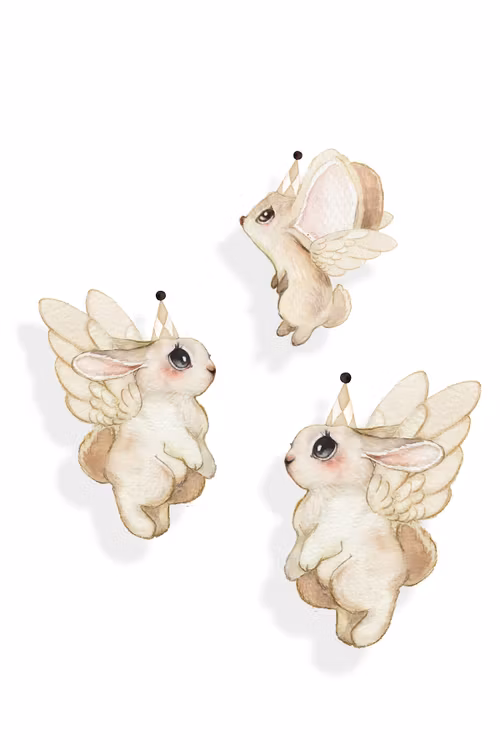 Mrs Mighetto, Wallsticker 3-pack Baby friends