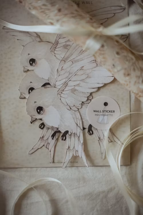 Mrs Mighetto, Wallsticker 3-pack Oh Birdie Fly!