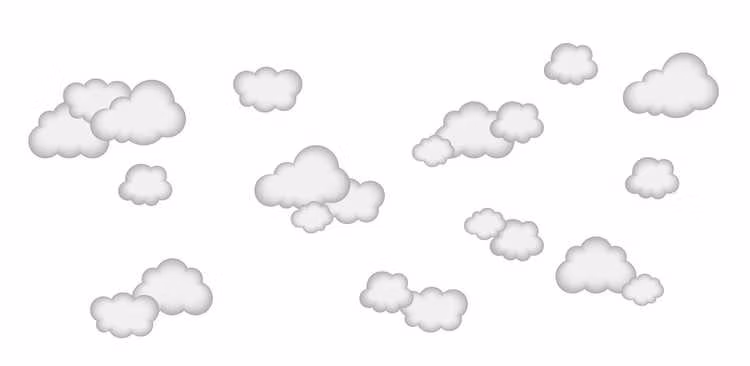 Babylove, grå skyer wallstickers 22 st.