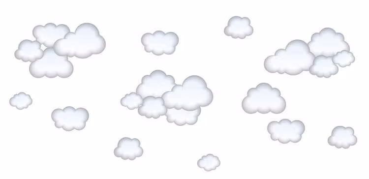 Babylove, blå skyer wallstickers 22 st.