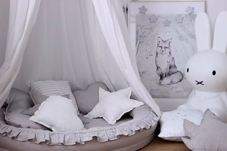 Cotton & Sweets lysegrå juniornest i 100% linned