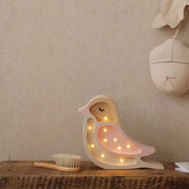 Little Lights, Lampe til børneværelset, Lille fugl strawberry cream