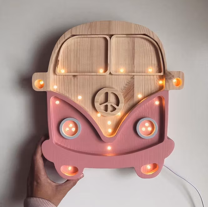 Little Lights, Lampe til børneværelset, Lyserød bus