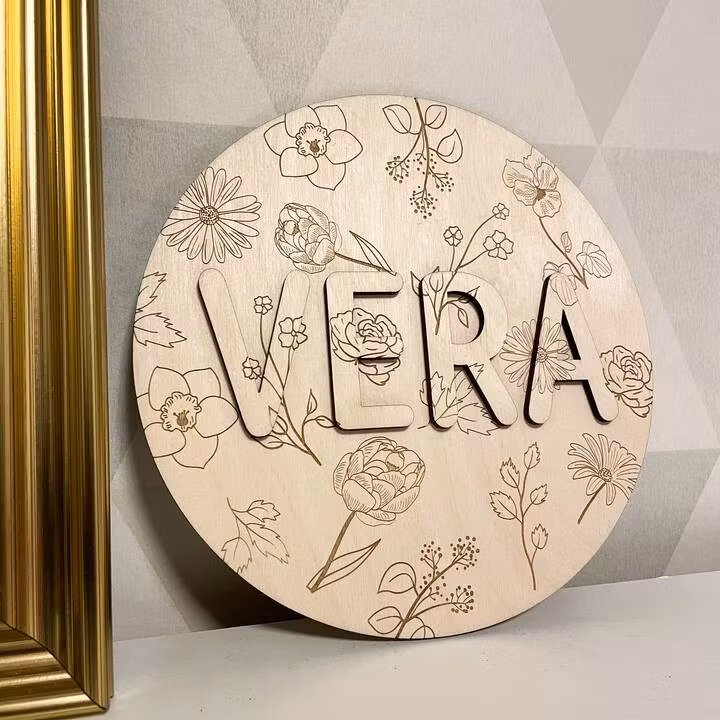 Personlige navneskilt blomster