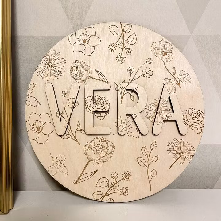 Personlige navneskilt blomster