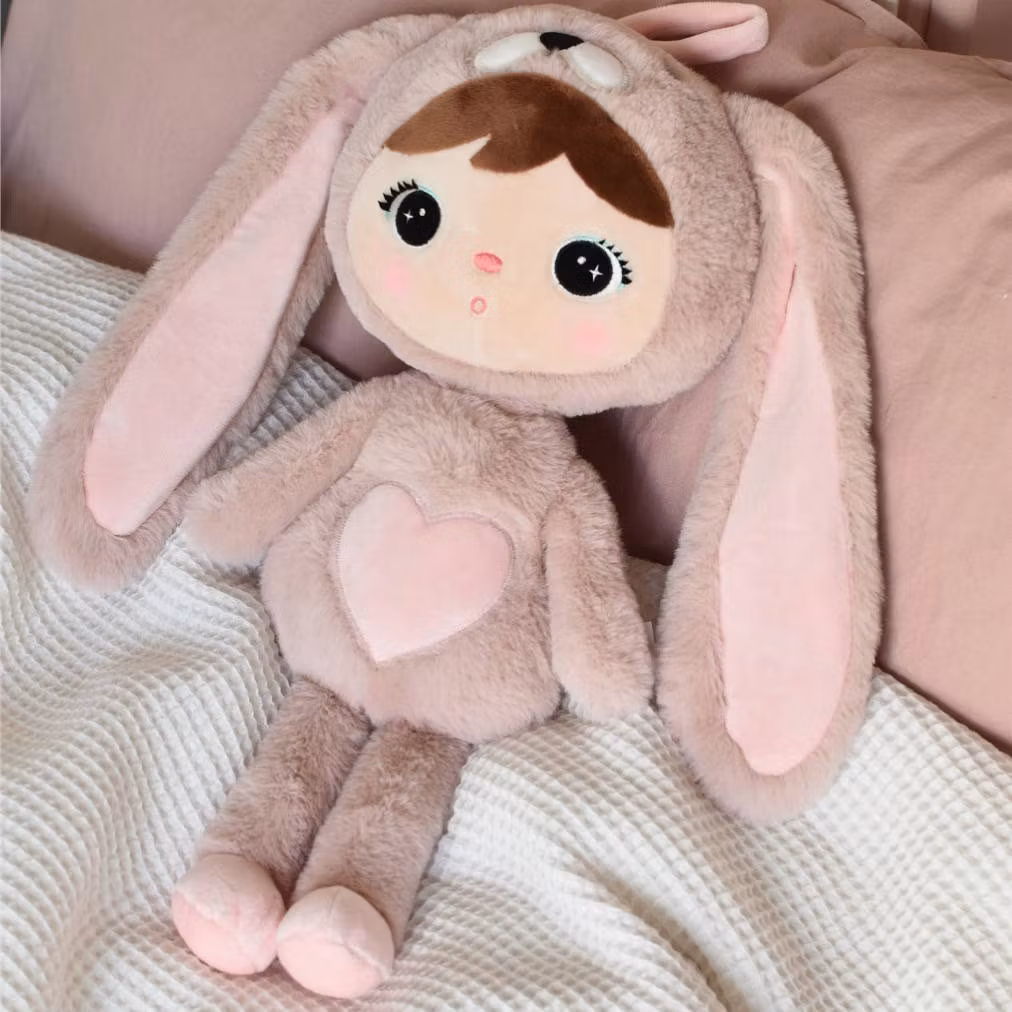 Lyserød kanin, stor dukke med navn