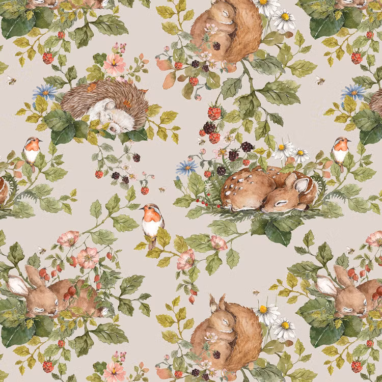 Dekornik, tapet Lysegrå skov