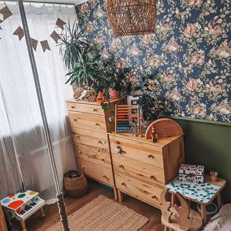 Dekornik, tapet Mørkeblå skov