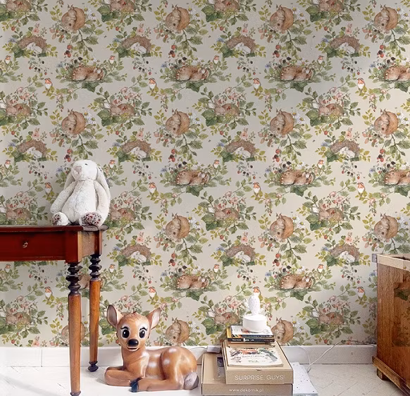 Dekornik, tapet Lysegrå skov