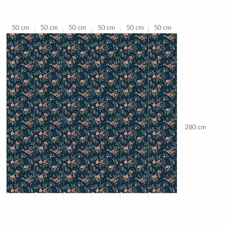 Dekornik, tapet French Folk Navy Blue