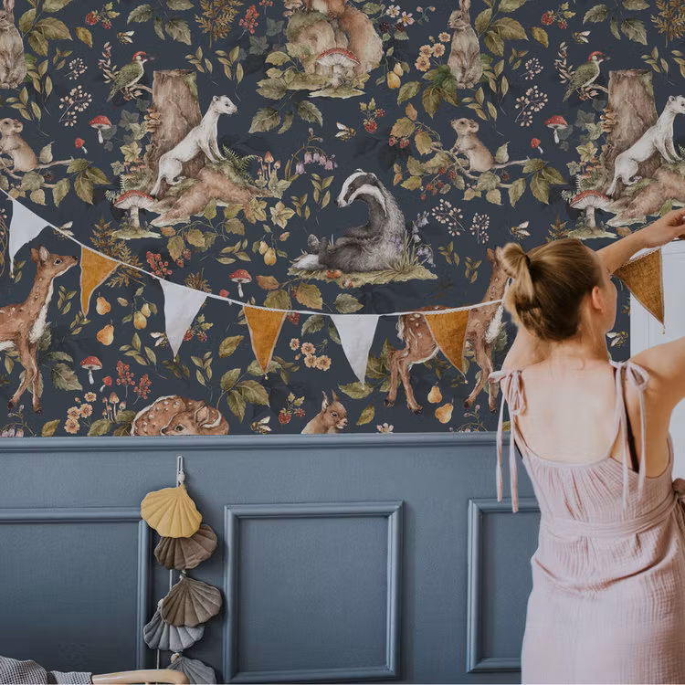 Dekornik, tapet Cute Forest Animals, dark