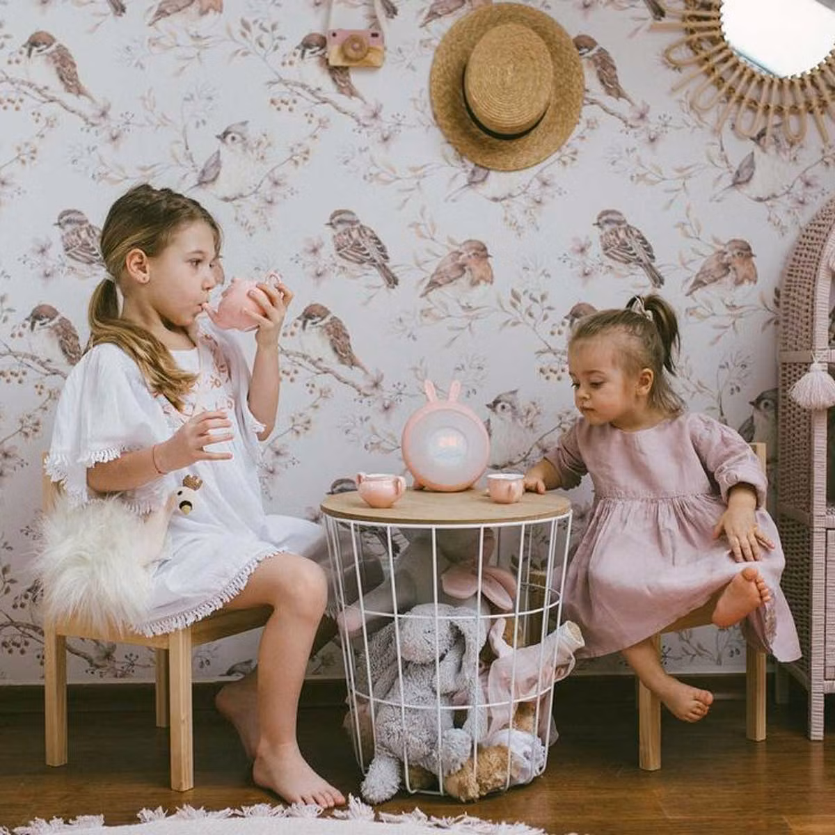 Dekornik, tapet Birds White-Grey