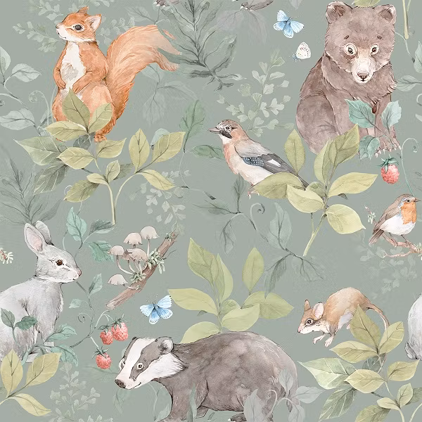 Dekorillo, tapet Green animal world