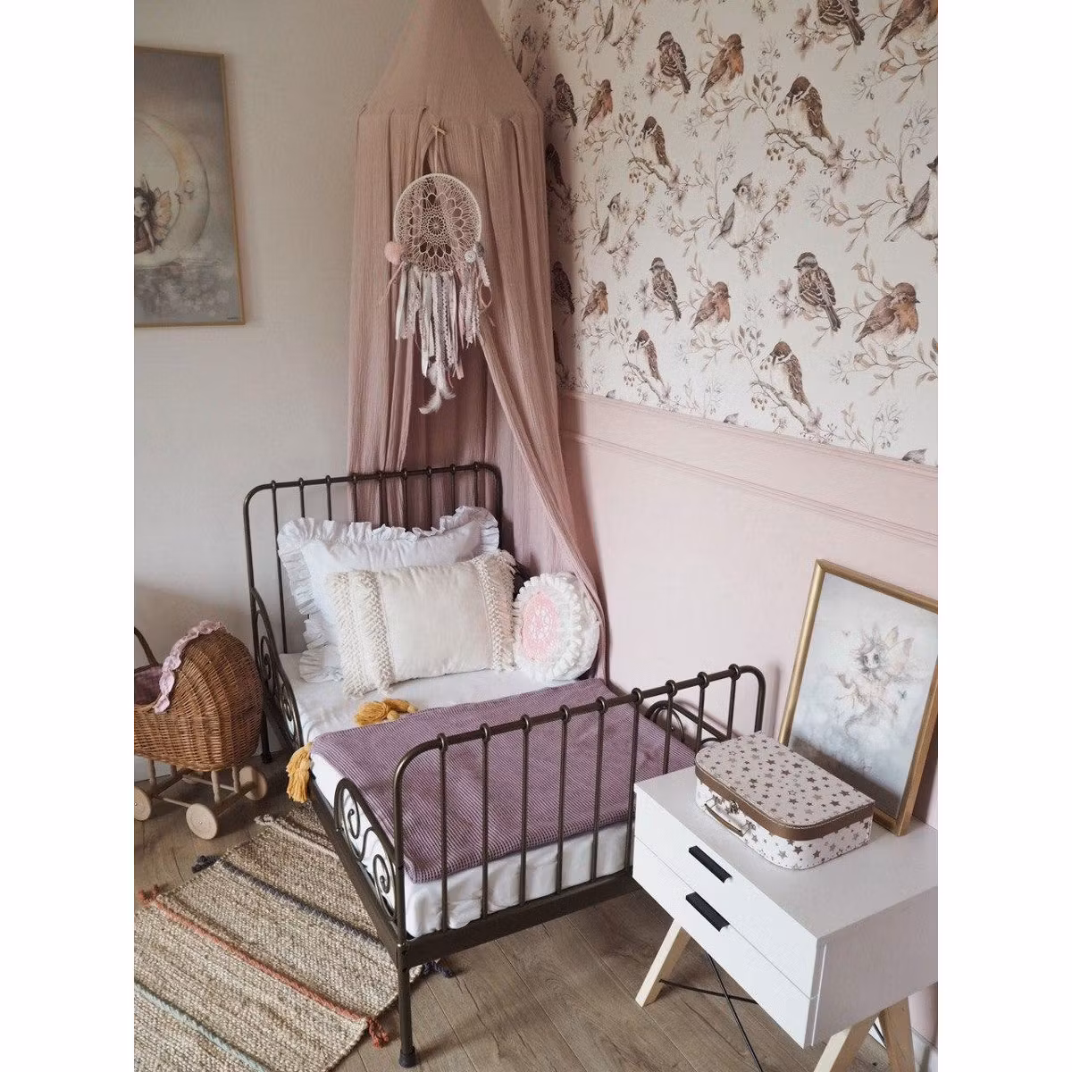 Dekornik, tapet Birds White-Grey