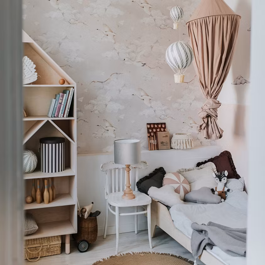 Dekornik, tapet Magic Swans Blue