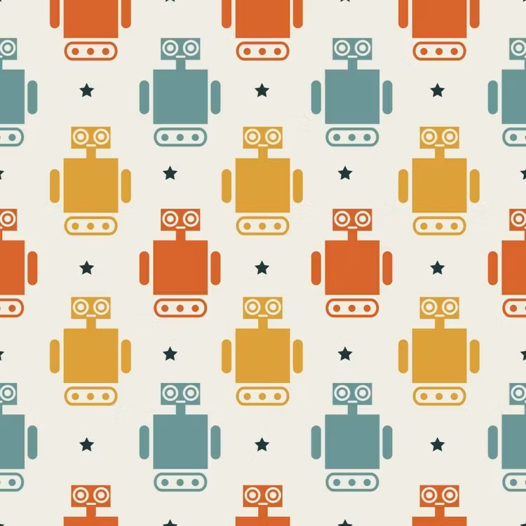 Dekorillo, tapet Vintage robots