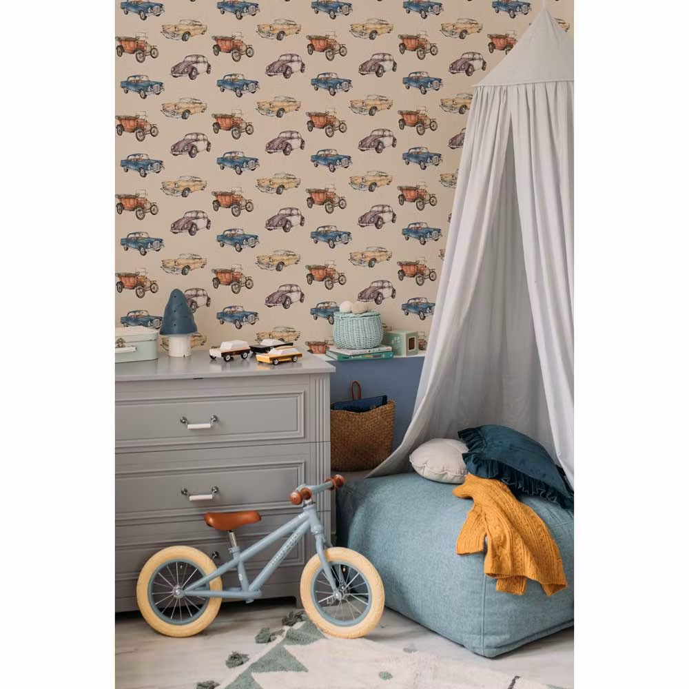 Dekornik, tapet Cars Sunny Beige