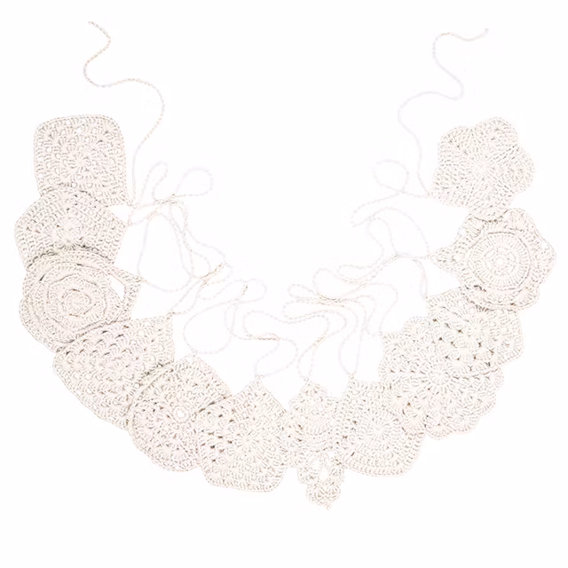 Numero 74, hæklet vimpel til børneværelset, Natural